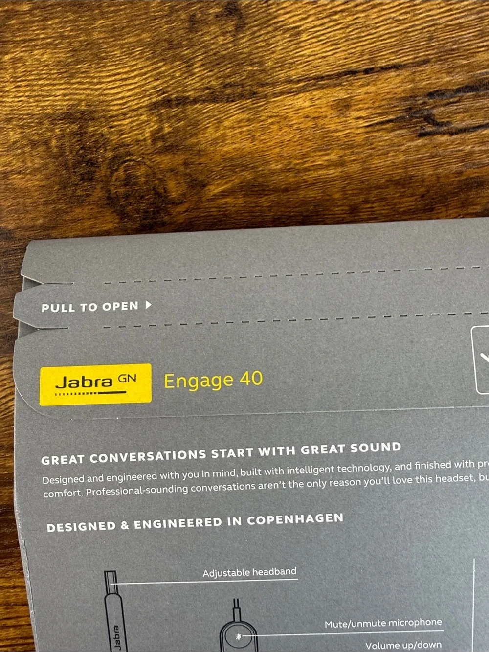NWT Jabra Engage 40 Mono Headset in Gray, Never Opened Box